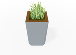 Magnuson KST - 1818L - H - PL High Kastan Square Painted Steel Planter with Aluminum Top and Sealed Internal Liner (MAG - KST - 1818L - H - PL - XXX) - SchoolOutlet