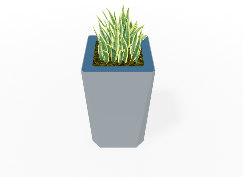 Magnuson KST - 1818L - H - PL High Kastan Square Painted Steel Planter with Aluminum Top and Sealed Internal Liner (MAG - KST - 1818L - H - PL - XXX) - SchoolOutlet