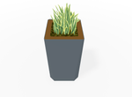 Magnuson KST - 1818L - H - PL High Kastan Square Painted Steel Planter with Aluminum Top and Sealed Internal Liner (MAG - KST - 1818L - H - PL - XXX) - SchoolOutlet