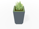 Magnuson KST - 1818L - H - PL High Kastan Square Painted Steel Planter with Aluminum Top and Sealed Internal Liner (MAG - KST - 1818L - H - PL - XXX) - SchoolOutlet