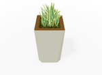 Magnuson KST - 1818L - H - PL High Kastan Square Painted Steel Planter with Aluminum Top and Sealed Internal Liner (MAG - KST - 1818L - H - PL - XXX) - SchoolOutlet