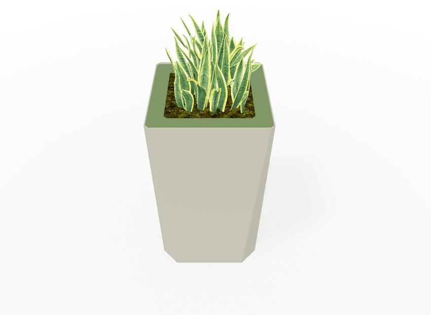 Magnuson KST - 1818L - H - PL High Kastan Square Painted Steel Planter with Aluminum Top and Sealed Internal Liner (MAG - KST - 1818L - H - PL - XXX) - SchoolOutlet