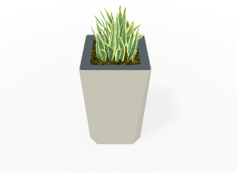Magnuson KST - 1818L - H - PL High Kastan Square Painted Steel Planter with Aluminum Top and Sealed Internal Liner (MAG - KST - 1818L - H - PL - XXX) - SchoolOutlet