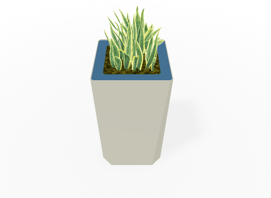 Magnuson KST - 1818L - H - PL High Kastan Square Painted Steel Planter with Aluminum Top and Sealed Internal Liner (MAG - KST - 1818L - H - PL - XXX) - SchoolOutlet