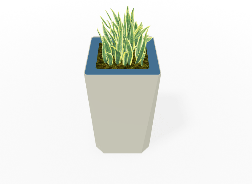Magnuson KST - 1818L - H - PL High Kastan Square Painted Steel Planter with Aluminum Top and Sealed Internal Liner (MAG - KST - 1818L - H - PL - XXX) - SchoolOutlet