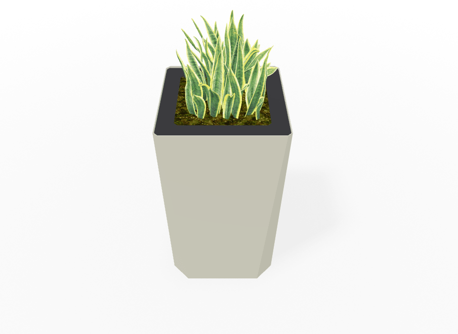 Magnuson KST - 1818L - H - PL High Kastan Square Painted Steel Planter with Aluminum Top and Sealed Internal Liner (MAG - KST - 1818L - H - PL - XXX) - SchoolOutlet
