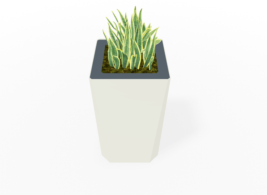 Magnuson KST - 1818L - H - PL High Kastan Square Painted Steel Planter with Aluminum Top and Sealed Internal Liner (MAG - KST - 1818L - H - PL - XXX) - SchoolOutlet