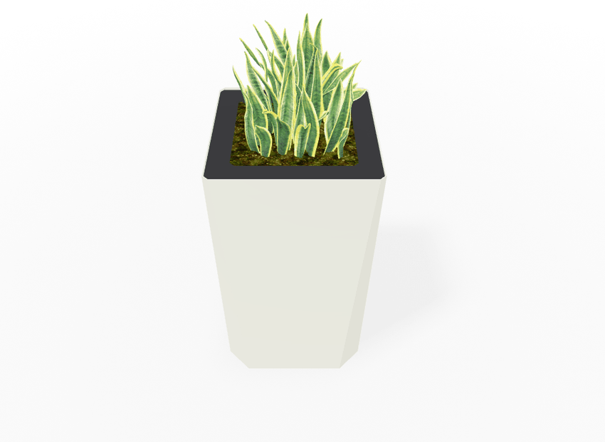 Magnuson KST - 1818L - H - PL High Kastan Square Painted Steel Planter with Aluminum Top and Sealed Internal Liner (MAG - KST - 1818L - H - PL - XXX) - SchoolOutlet