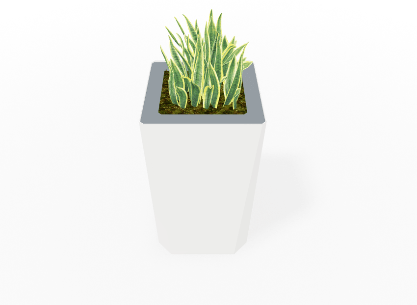 Magnuson KST - 1818L - H - PL High Kastan Square Painted Steel Planter with Aluminum Top and Sealed Internal Liner (MAG - KST - 1818L - H - PL - XXX) - SchoolOutlet