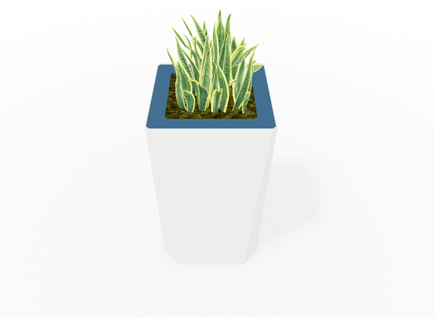 Magnuson KST - 1818L - H - PL High Kastan Square Painted Steel Planter with Aluminum Top and Sealed Internal Liner (MAG - KST - 1818L - H - PL - XXX) - SchoolOutlet