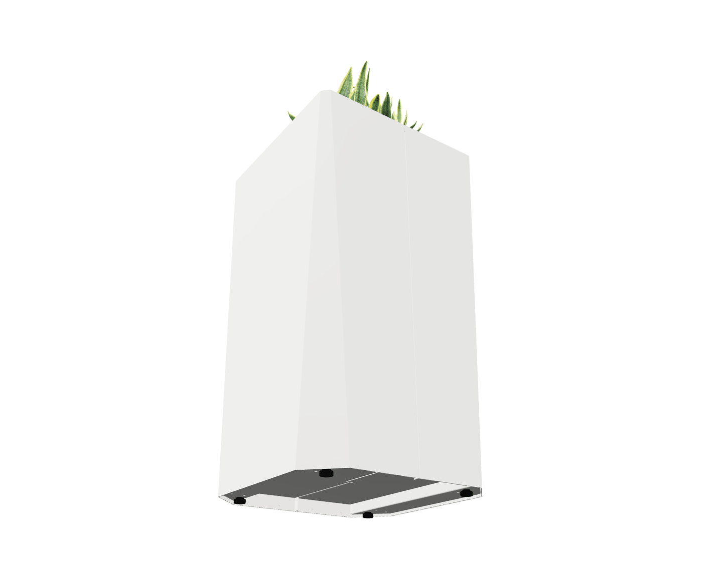 Magnuson KST - 1818L - H - PL High Kastan Square Painted Steel Planter with Aluminum Top and Sealed Internal Liner (MAG - KST - 1818L - H - PL - XXX) - SchoolOutlet