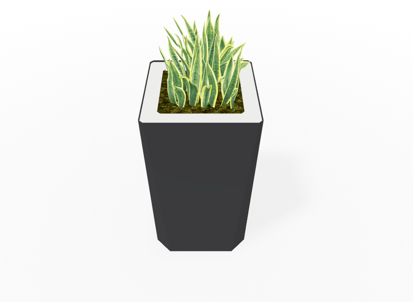 Magnuson KST - 1818L - H - PL High Kastan Square Painted Steel Planter with Aluminum Top and Sealed Internal Liner (MAG - KST - 1818L - H - PL - XXX) - SchoolOutlet