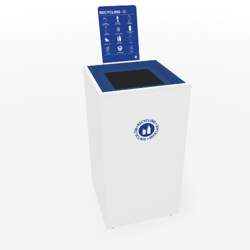 Magnuson L - VA1818L Valuta Laminate 40 - Gallon Square Waste Receptacle with Front Access Door and Steel Accents (MAG - L - VA1818L) - SchoolOutlet
