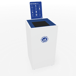 Magnuson L - VA1818L Valuta Laminate 40 - Gallon Square Waste Receptacle with Front Access Door and Steel Accents (MAG - L - VA1818L) - SchoolOutlet