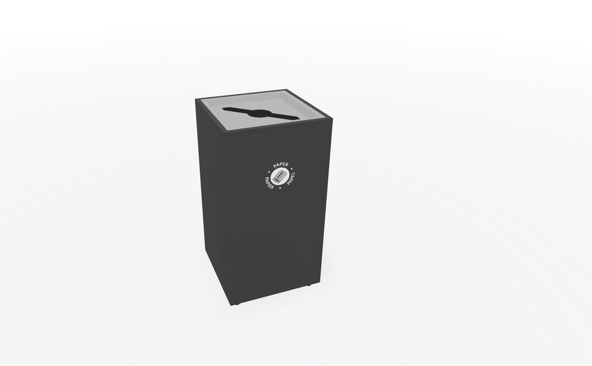 Magnuson L - VA1818L Valuta Laminate 40 - Gallon Square Waste Receptacle with Front Access Door and Steel Accents (MAG - L - VA1818L) - SchoolOutlet