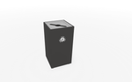 Magnuson L - VA1818L Valuta Laminate 40 - Gallon Square Waste Receptacle with Front Access Door and Steel Accents (MAG - L - VA1818L) - SchoolOutlet