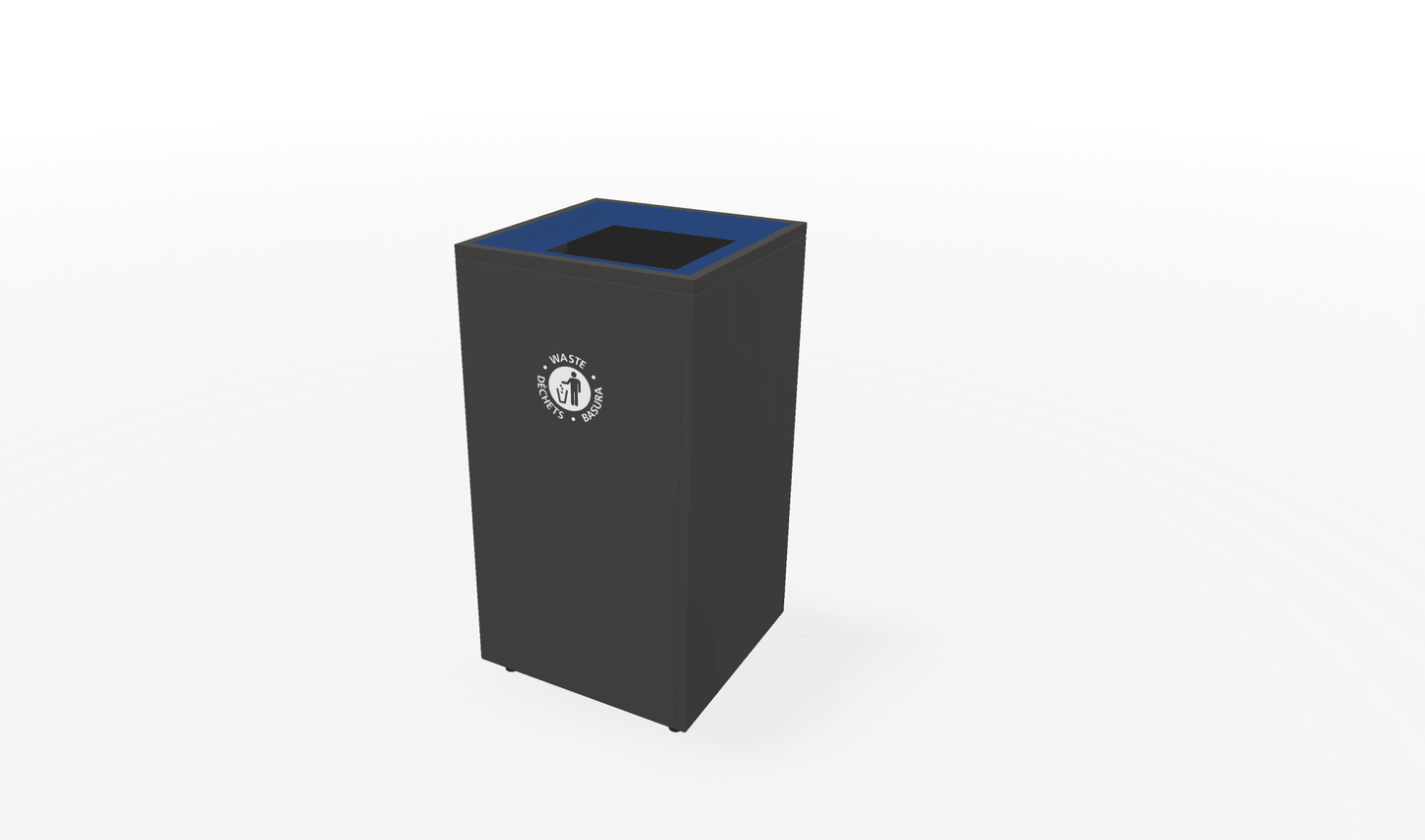 Magnuson L - VA1818L Valuta Laminate 40 - Gallon Square Waste Receptacle with Front Access Door and Steel Accents (MAG - L - VA1818L) - SchoolOutlet