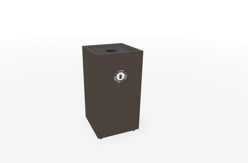Magnuson L - VA1818L Valuta Laminate 40 - Gallon Square Waste Receptacle with Front Access Door and Steel Accents (MAG - L - VA1818L) - SchoolOutlet