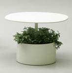 Magnuson LAURA Circular Painted Steel Indoor Side Table with Integrated Base Planter and Storage Compartment (MAG - LAURA) - SchoolOutlet