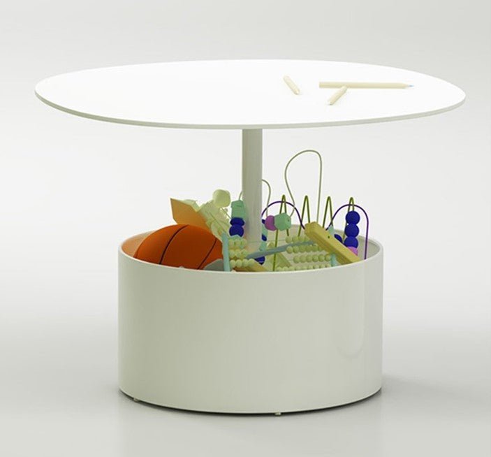 Magnuson LAURA Circular Painted Steel Indoor Side Table with Integrated Base Planter and Storage Compartment (MAG - LAURA) - SchoolOutlet