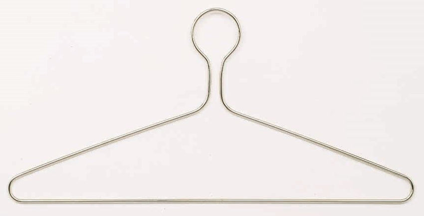 Magnuson Nickel Chromium Steel Anti - Theft Closed Loop Coat Hanger 17"W x 0.125"D x 7.63"H (MAG - MG - 17CL) - SchoolOutlet
