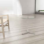 Magnuson Tempered Glass Circular Pedestal Side Table 17.75
