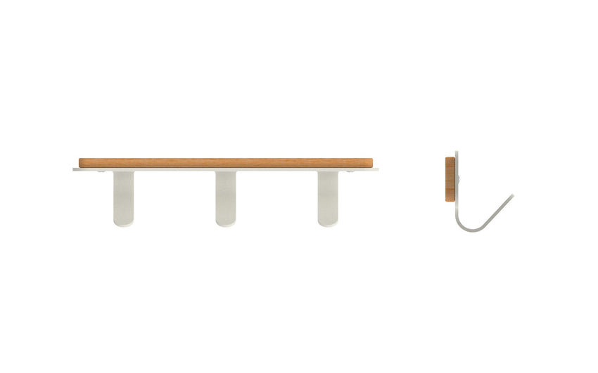 Magnuson Painted Steel 3 - Hook Strip with Wood Backplate (MAG - NOMIS - 3) - SchoolOutlet