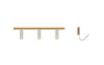 Magnuson Painted Steel 3 - Hook Strip with Wood Backplate (MAG - NOMIS - 3) - SchoolOutlet