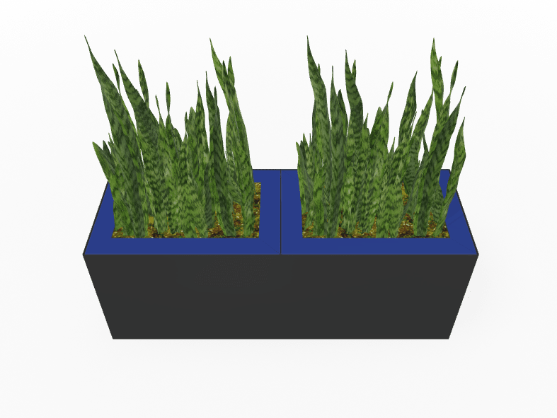 Magnuson Double - Compartment Wide Painted Steel Indoor Planter with Dual Removable Tops and Internal Liners (MAG - PIC - 2x45R - PL - PL - XXX) - SchoolOutlet