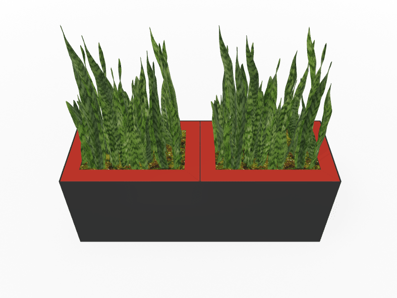 Magnuson Double - Compartment Wide Painted Steel Indoor Planter with Dual Removable Tops and Internal Liners (MAG - PIC - 2x45R - PL - PL - XXX) - SchoolOutlet
