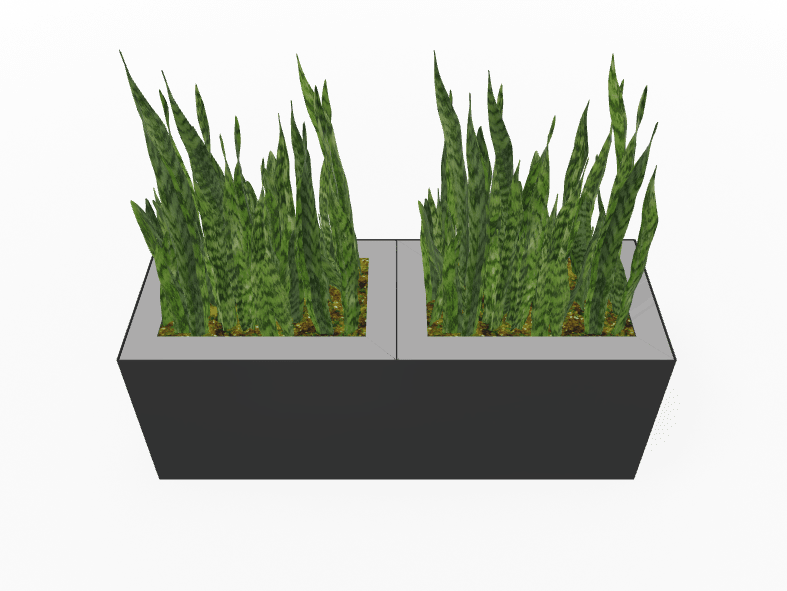 Magnuson Double - Compartment Wide Painted Steel Indoor Planter with Dual Removable Tops and Internal Liners (MAG - PIC - 2x45R - PL - PL - XXX) - SchoolOutlet