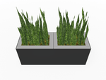Magnuson Double - Compartment Wide Painted Steel Indoor Planter with Dual Removable Tops and Internal Liners (MAG - PIC - 2x45R - PL - PL - XXX) - SchoolOutlet