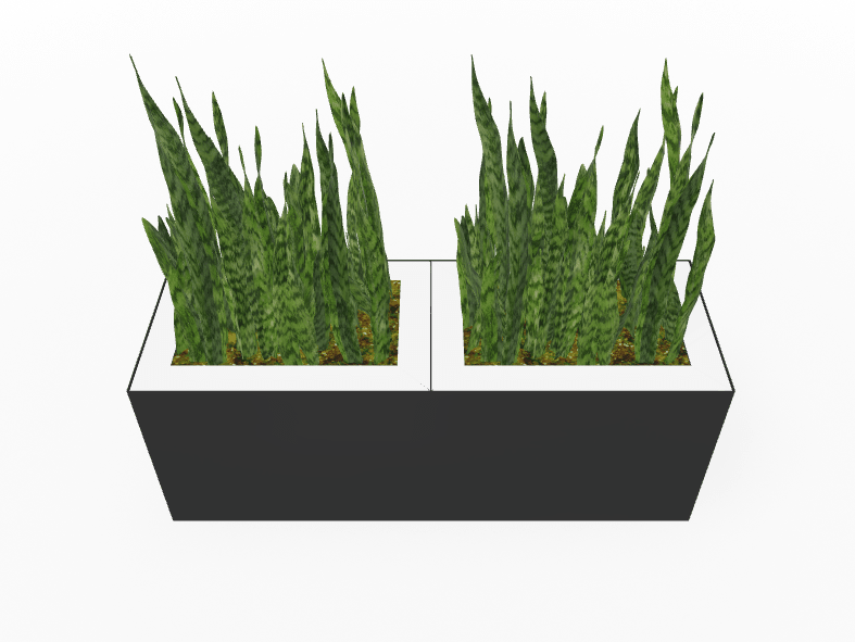 Magnuson Double - Compartment Wide Painted Steel Indoor Planter with Dual Removable Tops and Internal Liners (MAG - PIC - 2x45R - PL - PL - XXX) - SchoolOutlet