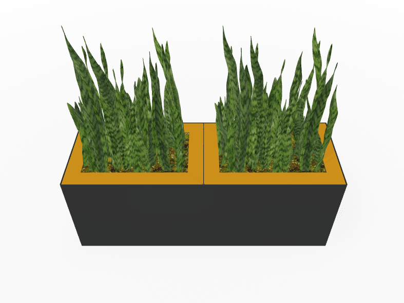 Magnuson Double - Compartment Wide Painted Steel Indoor Planter with Dual Removable Tops and Internal Liners (MAG - PIC - 2x45R - PL - PL - XXX) - SchoolOutlet