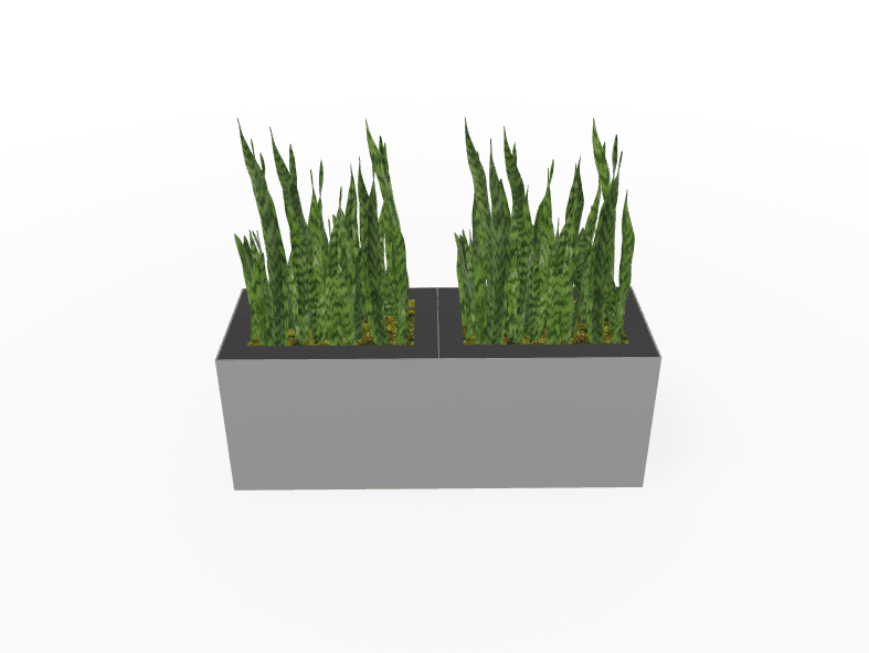 Magnuson Double - Compartment Wide Painted Steel Indoor Planter with Dual Removable Tops and Internal Liners (MAG - PIC - 2x45R - PL - PL - XXX) - SchoolOutlet