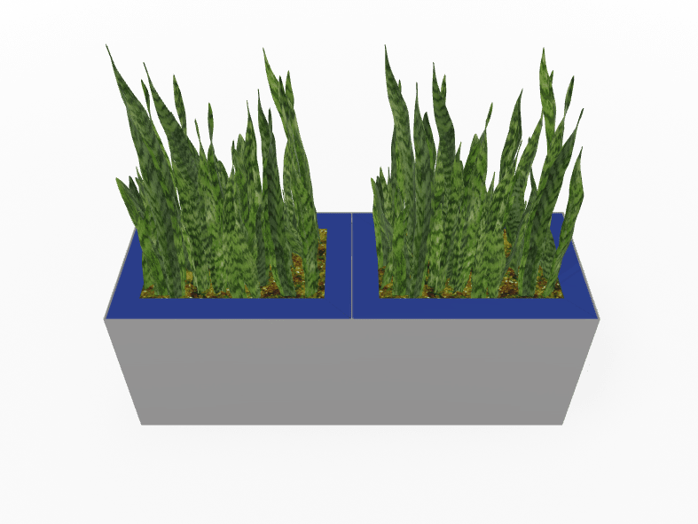 Magnuson Double - Compartment Wide Painted Steel Indoor Planter with Dual Removable Tops and Internal Liners (MAG - PIC - 2x45R - PL - PL - XXX) - SchoolOutlet