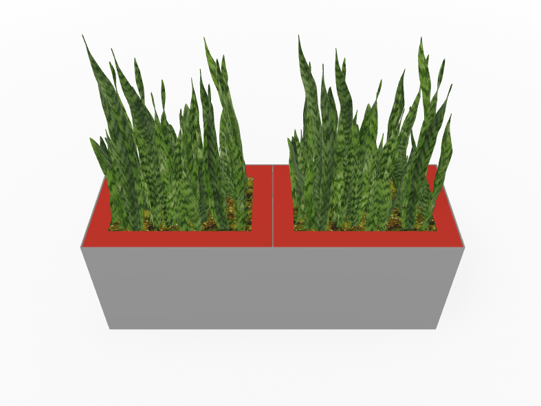 Magnuson Double - Compartment Wide Painted Steel Indoor Planter with Dual Removable Tops and Internal Liners (MAG - PIC - 2x45R - PL - PL - XXX) - SchoolOutlet