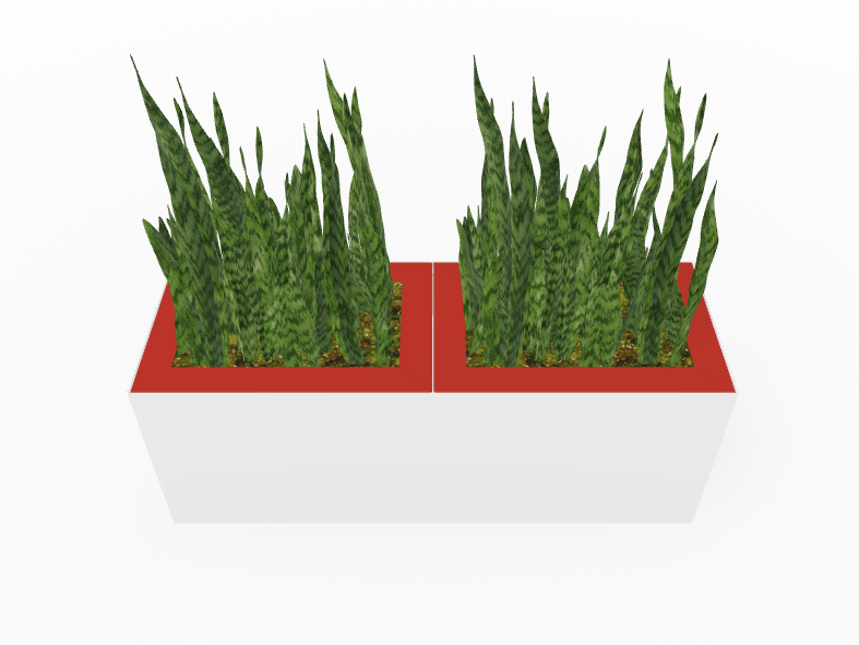 Magnuson Double - Compartment Wide Painted Steel Indoor Planter with Dual Removable Tops and Internal Liners (MAG - PIC - 2x45R - PL - PL - XXX) - SchoolOutlet