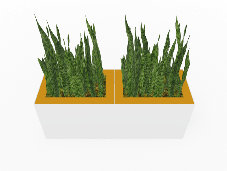 Magnuson Double - Compartment Wide Painted Steel Indoor Planter with Dual Removable Tops and Internal Liners (MAG - PIC - 2x45R - PL - PL - XXX) - SchoolOutlet