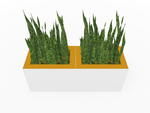 Magnuson Double - Compartment Wide Painted Steel Indoor Planter with Dual Removable Tops and Internal Liners (MAG - PIC - 2x45R - PL - PL - XXX) - SchoolOutlet