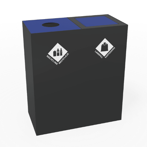 Magnuson PIC - 2x60 32 - Gallon Double - Compartment Painted Steel Waste & Recycling Receptacle (MAG - PIC - 2x60) - SchoolOutlet