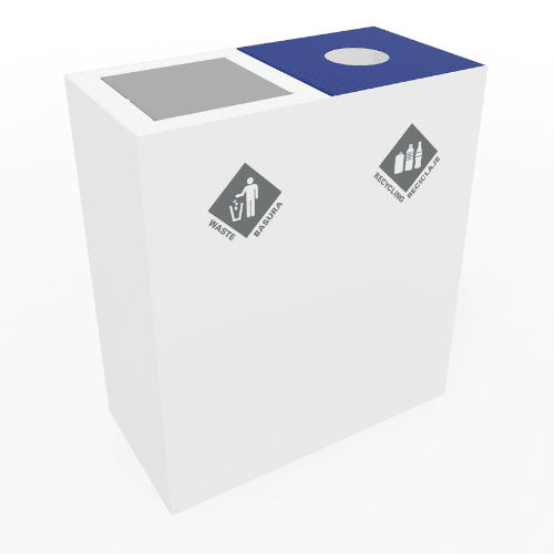 Magnuson PIC - 2x60 32 - Gallon Double - Compartment Painted Steel Waste & Recycling Receptacle (MAG - PIC - 2x60) - SchoolOutlet