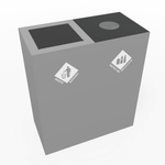 Magnuson PIC - 2x60 32 - Gallon Double - Compartment Painted Steel Waste & Recycling Receptacle (MAG - PIC - 2x60) - SchoolOutlet