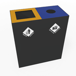 Magnuson PIC - 2x60 32 - Gallon Double - Compartment Painted Steel Waste & Recycling Receptacle (MAG - PIC - 2x60) - SchoolOutlet