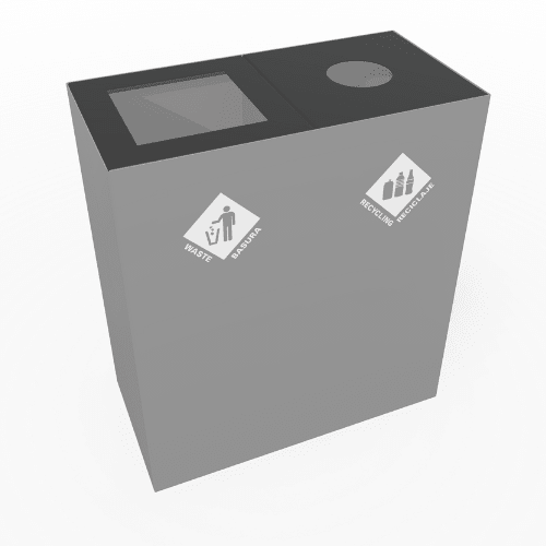Magnuson PIC - 2x60 32 - Gallon Double - Compartment Painted Steel Waste & Recycling Receptacle (MAG - PIC - 2x60) - SchoolOutlet