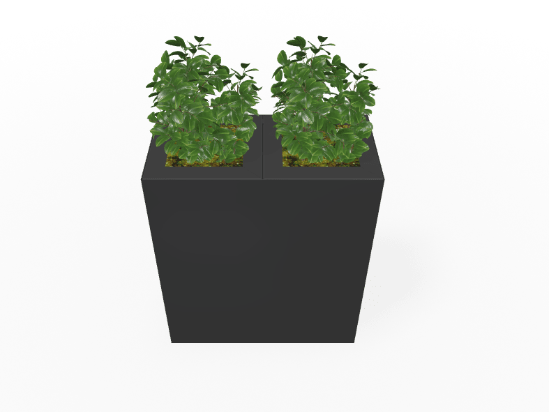Magnuson Double - Compartment Wide Painted Steel Indoor Planter with Dual Removable Tops and Internal Liners (MAG - PIC - 2x60 - PL - PL - XXX) - SchoolOutlet