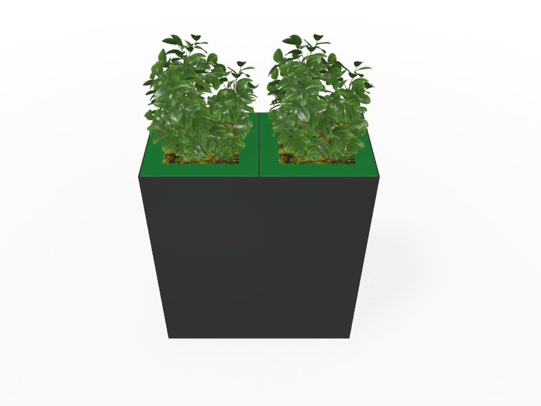 Magnuson Double - Compartment Wide Painted Steel Indoor Planter with Dual Removable Tops and Internal Liners (MAG - PIC - 2x60 - PL - PL - XXX) - SchoolOutlet