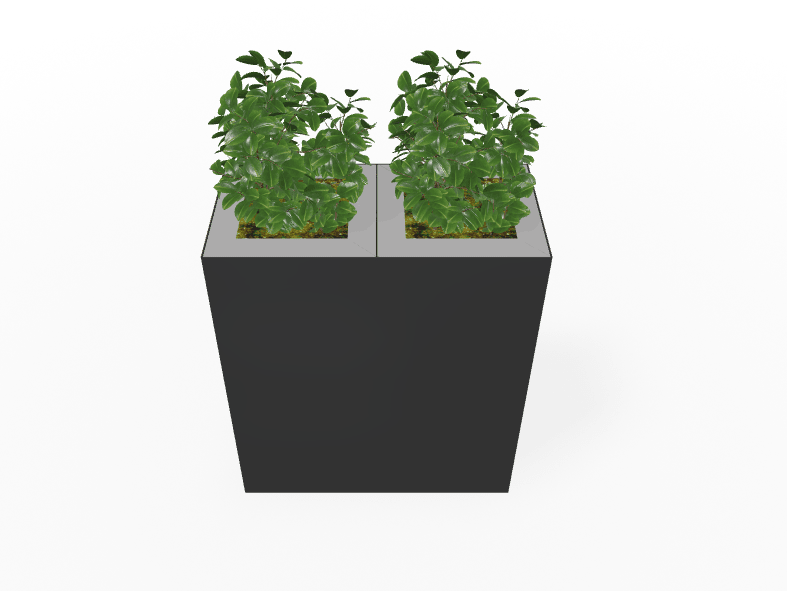 Magnuson Double - Compartment Wide Painted Steel Indoor Planter with Dual Removable Tops and Internal Liners (MAG - PIC - 2x60 - PL - PL - XXX) - SchoolOutlet