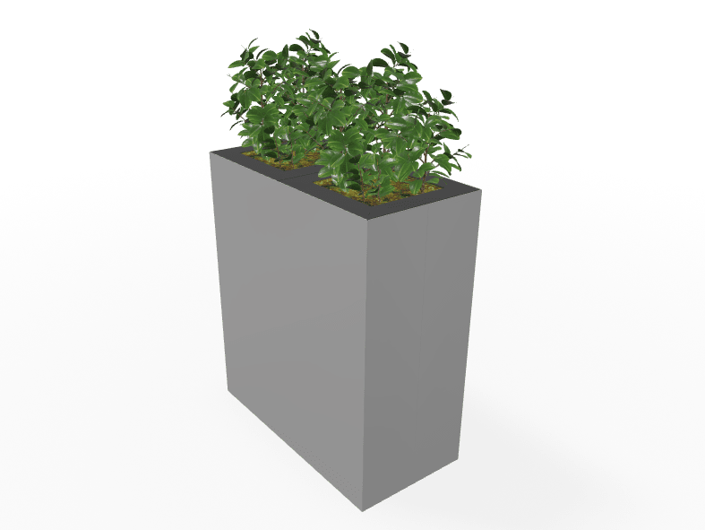 Magnuson Double - Compartment Wide Painted Steel Indoor Planter with Dual Removable Tops and Internal Liners (MAG - PIC - 2x60 - PL - PL - XXX) - SchoolOutlet