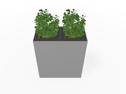 Magnuson Double-Compartment Wide Painted Steel Indoor Planter with Dual Removable Tops and Internal Liners (MAG-PIC-2x60-PL-PL-XXX)